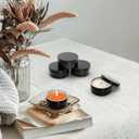 Foraineam 48 Pack 4 oz Metal Round Tins with Screw Lid, Black Aluminium Empty Candle Tins Storage Tin Jars, Cosmetic Sample Containers Travel Tin Cans for Salve, Cream, Spices or Candles