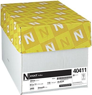 Neenah Exact Index Cardstock, 8.5" x 11", 110 lb/199 gsm, White, 94 Brightness, 1750 Sheets (40411)