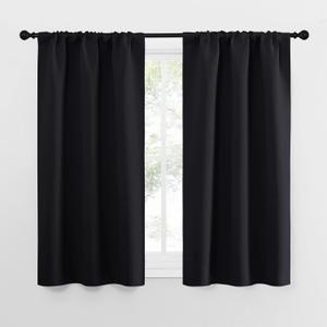 NICETOWN Black Out Curtain Panels for Kitchen - Energy Smart Decoration Thermal Insulating Blackout Drapes/Draperies for Small Window (2 Panels, 34 in x 54 in (W x L))