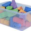 Wood Designs Cubby Storage Bin, Heavy Duty Plastic Containers for Kids Translucent Clear Cubby Tray Set of 20