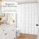 White Ruffle Shower Curtain - Farmhouse Cloth Bathroom 72 x 72 Inches Texture Fashion, Double Layer Fabric, Soft Feel, not See Through.