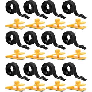 36 Pcs Pool Solar Cover Reel Attachment Kit, Solar Cover Reel Blanket Straps and Clips for Universal Inground Swimming Pool (Yellow, 36Pcs)