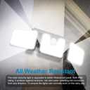 AmeriTop Solar Lights Outdoor, 2 Pack LED High Brightness Cordless Solar Motion Sensor Lights; 3 Adjustable Heads, 270 Wide Angle Illumination, IP65 Waterproof, Security LED Wall Light(Daylight)