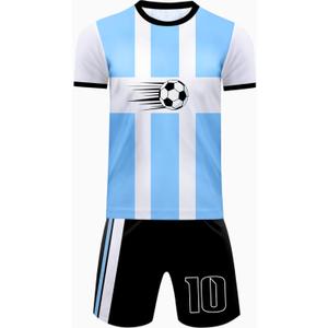 Boys Soccer Jersey Set Kids Football Training Uniform Quick Dry Youth Sports Kit with Shorts Future Champion 160