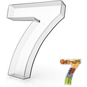 11" Acrylic Number Charcuterie Tray, Fillable Number Charcuterie Box for food, Reusable Serving Cake Candy Dish Display Tray for Birthday Anniversary Party Decoration (Number 7)