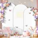 White Arch Covers 3 Set - 4FT, 5FT, 6FT White Arch Backdrop Cover Spandex Wedding Arch Stand Covers for Bridal Shower Wedding Baby Shower Birthday Party Ceremony Banquet Photo Background Decorations