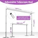 8.5x10ft Double Crossbar Pipe and Drape Stand Kit, Heavy Duty Backdrop Stand Adjustable, Sturdy Metal Back Drop Decoration Frame with Flat Base for Parties, Wedding,Trade Shows, Photo Shoot, 8.5ftx10ft