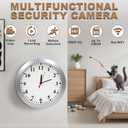 1080P HD Mini Camera Wall Clock Cameras with Motion Detection Indoor Security Hidden Cam Pet Camera for Home/Office, No Wi-Fi