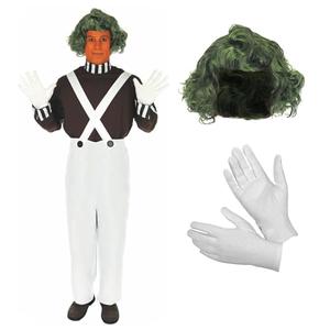 fun shack Mens Chocolate Factory Worker Costume, Chocolate Factory Costume, Candy Costume Adult Men, Movie Character Costumes, Large