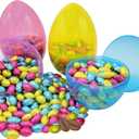 8 Inch Massive Translucent Easter Eggs (6 Pack) Bright Plastic Perfect For Easter Egg Hunt, Surprise Egg, Easter Hunt, Assorted Colors, 8" Giant Fillable Eggs (6-Pack)
