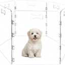 Acrylic Dog Playpen for House, Pre-Assembled Foldable Clear Gate Indoor with Handles, Free-Standing Pet Fence for Doorways for Small Dogs Puppy Cat Rabbit (6-Panel)