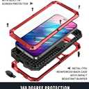 iPhone 14 Pro Metal Bumper Silicone Case iPhone 14 Pro Case with Stand Built-in Screen Protector Gorilla Glass Hybrid Military Shockproof Heavy Duty Rugged Full Cover for Outdoor (Red)