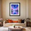 PINFFSHU 5D Diamond Painting Kits for Adults - Fantasy Starry Sky, Pink Cherry Blossoms & Magical Moonlit Rainbows DIY Full Drill Art, Sparkling Enchanted Landscape Wall Decor 12x16 Inches (30x40cm)