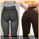 Womens Fleece-Lined Tights - Ultra-Warm Fake Sheer Look Pantyhose Thick Leggings for Winter (Black, M)