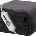 Electric Heated Blanket 62"x84" Twin Size, Soft Coral Fleece with 4 Heating Levels and 10 Hours Auto-Off, Machine Washable, Cozy Plush Fabric for Home, Dark Gray (001-dark Grey)