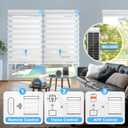 DONGFXK Motorized Zebra Blinds with Remote,Rechargeable Electric Shades