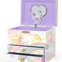 Giggle & Honey Musical Jewelry Box for Girls,Unicorn Toys for Girls 4-6, Unicorn Easter Gifts for Kids