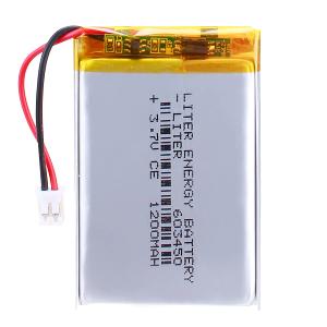 Liter 3.7V 1200mAh 603450 Rechargeable Lithium Polymer ion Battery with JST 2.0mm Connector