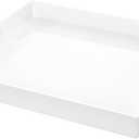 White Rectangular 18x20 Inches Acrylic Ottoman Tray Decorative Serving Tray with Cutout Handles Organizer Tray on Coffee Table Countertop Big Breakfast Bed Tray Living Room Appetizer Serving Food