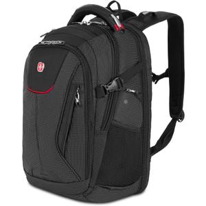 SwissGear Travel Tech Elite Laptop Backpack  Fits Laptops up to 16  ScanSmart TSA-Friendly Backpack with USB Port, Shoe Compartment & Organizer Pockets  Black Dot