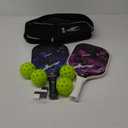 Pickleball Paddles Set of 2, USAPA Approved 99.99% Carbon Fiber Surface Pickleball Sets PP Honeycomb Core Pickleball Rackets, Lightweight Paddles with 4 Balls 1 Bag and Tapes for Beginners Medium