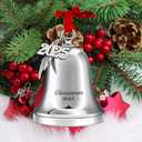 Christmas Bell Ornament Iron Plated Bell Ornament with Red Ribbon Perfect Annual Christmas Tree Decoration 2025 (Silver