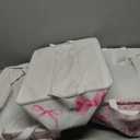 3 Pcs Pink Bow Storage Basket, Coquette Girls Rectangle Storage Bins Box with Handles, Bows and Chery Shelf Basket Ideal for Room Nursery Decor, Books, Organizing Clothes, Toys