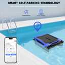 Solar Powered Robotic Pool Skimmer, Automatic Pool Surface Cleaner Robot with 24/7 Continuous Cleaning, App Control, Dual Charging, Ideal for Above Ground & In-Ground Pools (Blue)
