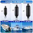 FUCNEN Boat Fenders 6 Pack 6.5" x 23" Boat Bumpers Fenders for Docking with Pump, 4 Fender Ropes, 304 SS Quick-Release Fender Hanger Clips, for Pontoon, Yacht, Sailboat, Docking & Rafting(Black)