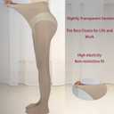 2-Pack Slightly Transparent Tights for girls & women, High Elasticity Sheen Pantyhose, For Work Dance Casual. (Brown, XXL)