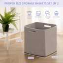 OIAHOMY Storage Cubes, 13 Inch Cube Storage Organizer, Collapsible Storage Bins, Baskets for Organizing, Storage Bins for Shelves-Grey, 2-PACK