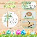 He Is Risen Easter Decor, Bible Verse Easter Wreaths For Front Door Porch, Christian Religious Resurrection Door Hanger Sign, Welcome Spring Rustic Wooden Hanging Decorations, 02