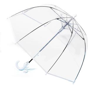 MRTLLOA Kids Clear Bubble Umbrella with an Easy Grip Curved Handle, Safety Transparent Dome Bubble Umbrella for Toddler Boys Girls, One_Size