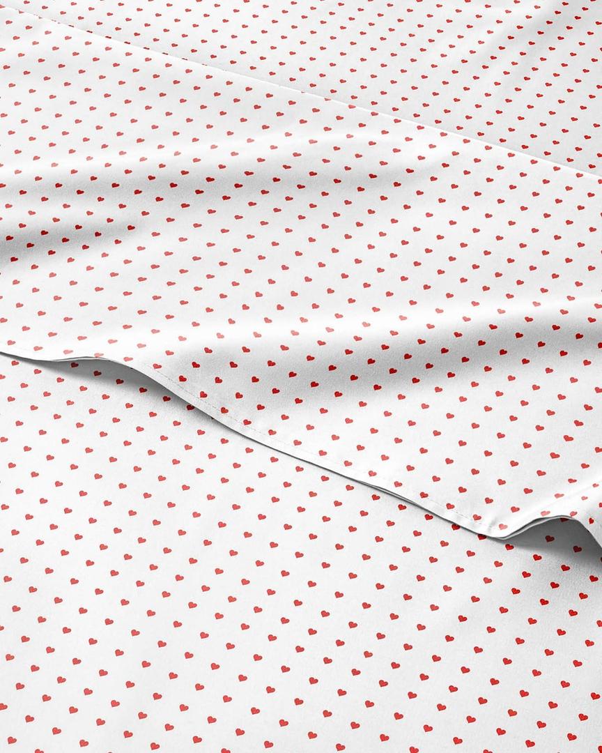 Kids Queen Size Hearts Bed Sheets - 4 Piece Love Shaped Microfiber Sheet Set - Ultra-Soft, Cute & Cozy - Breathable & Machine Washable - Easy-Care & Wrinkle Free Set for Boys, Girls, Teens & Toddlers (23 - Red Hearts)