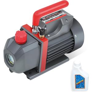 4 CFM Vacuum Pump, 1/3 HP Single Stage Rotary Vane Vacuum Pump for R12 R22 R134a R410a R502 Systems,AC Vacuum Pump Kit for HVAC Systems,Autmotive,Resin Degassing,Oil Included