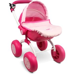 ANNIVIA Baby Doll Stroller - Metal Fold Up and Down Pram Carriage for Dolls