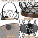 Egg Basket for Gathering Fresh Eggs, Round Egg Collecting Basket with Handle, Egg Holder Countertop Decor & K-Cup Organizer (Metal)