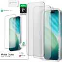 AMAZINGthing for iPhone 17 [Radix - Matte Glass] Screen Protector, Anti-Glare Matte, 9H Tempered Glass, Full Coverage, CaseFriendly, Oleophobic, Alignement Frame, 2 Pack