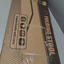 Folding Stool,Cushioned Padded Folding Bar Stool, 18inch Black Height Heavy Duty Portable Chair Stool with 300lbs Capacity for Kitchen Living Room Garden Camping Fishing