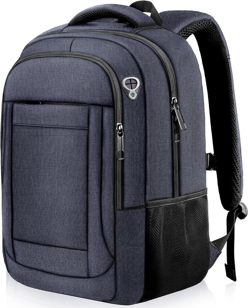 AREYTECO Laptop Backpack, 17 Inch Travel Backpack Airline Approved, Business Anti Theft Slim Sturdy Work Computer College High School Backpack Bag Fits 17.3 Inch Notebook for Men Women, Blue