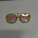 livho Trendy Polarized Square Aviator Sunglasses Women Men Square Eyewear Frame, Retro Sun Glasses for Women Men 2025 Shades (Dark Green/Gradient Pink)