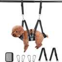 Ownpets Pet Grooming Hammock, Dog Grooming Hammock with Carabiners, Breathable Pet Grooming Harness Sling for Grooming, Hair Nail Trimming Cutting & More, S