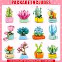 Partylamb 24 Packs Succulents Building Blocks Easter Gifts for Kids School Boys Girls, Artificial Botanical Toy EasterBasket Stuffers Exchange Gifts Classroom Prizes Birthday Party Favor Ages 6+