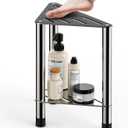 Corner Shower Stool for Inside Shower - 15.5in Shower Foot Rest with Storage Shelf, Stainless Steel Shower Stool for Shaving Legs, Bathroom Bench Suitable for Small Shower Spaces - Bath Seat