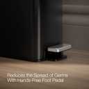 KOHLER 31319-BST Bathroom Trash Can, 1.6 Gallon, 6-Liter Step Can, Quiet-Close Small Trash Can with Foot Pedal, Black Stainless