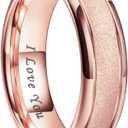 6mm 8mm Black/Gold/Rose Gold/White Tungsten Rings for Men Women Fashion Engagement Wedding Bands Sandblasted Finish I Love You Engraved Comfort Fit