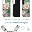 Compatible with MagSafe Case for Samsung Galaxy S23 Ultra, Cute Aesthetic Stained Glass Lily Flower Magnetic Design Phone Case, Soft TPU and Hard PC Protective Phone Cover for Women Girls