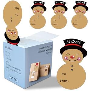 Pack of 2 KULOLO 200 Pcs Tags - 2.16 x 3.34 Inch Black Gift Tags for Wrapping