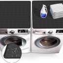2PCS 25.2"x 23.2" Washer and Dryer Covers for The Top, Silicone Dryer Top Protector Mat Non-slip Washing Machine Covers for Laundry Machine(Black)