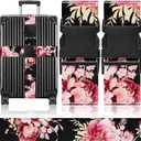 Slohif Luggage Straps for Suitcases Travel Belt Accessories Luggage Connector Identifiers Over Handle with Buckle Unique Nylon Adjustable Strap for Sleeping Bag Car Seat Black(2 Pack)